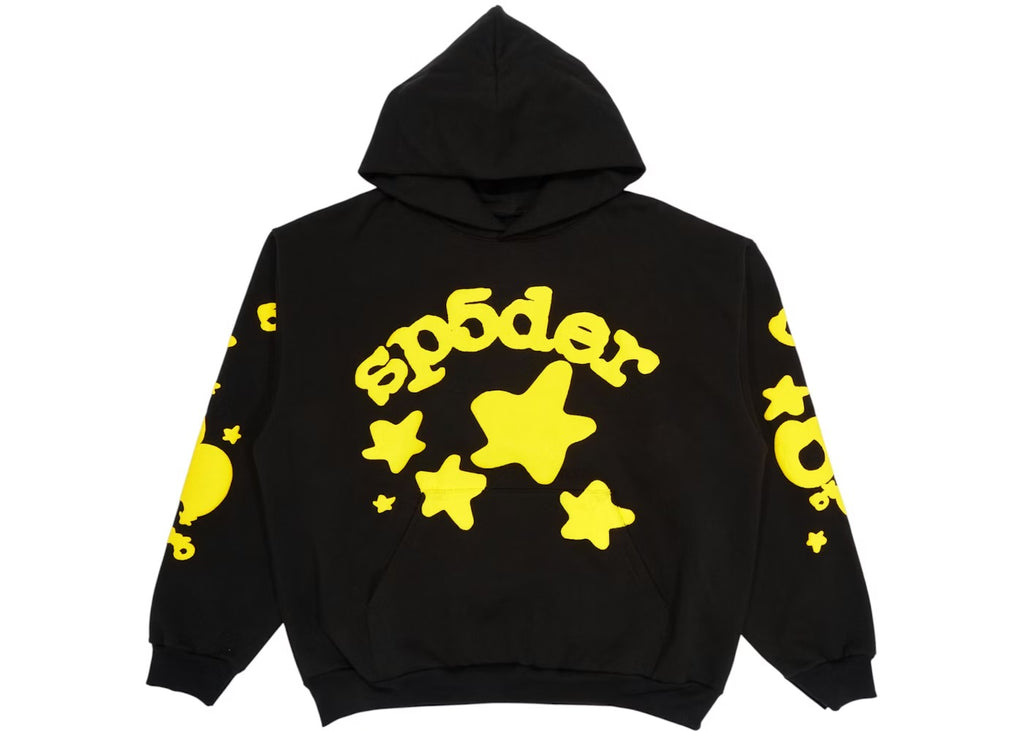 Sp5der Yellow And Black Beluga Hoodie