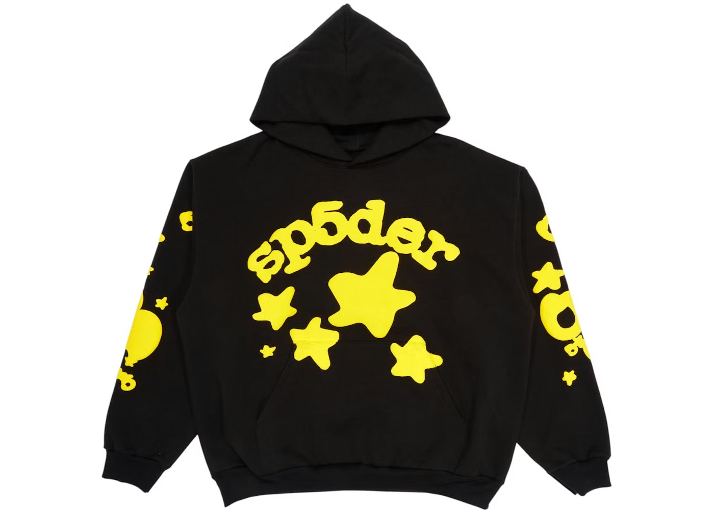 Sp5der Yellow And Black Beluga Hoodie