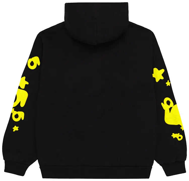 Sp5der Yellow And Black Beluga Hoodie
